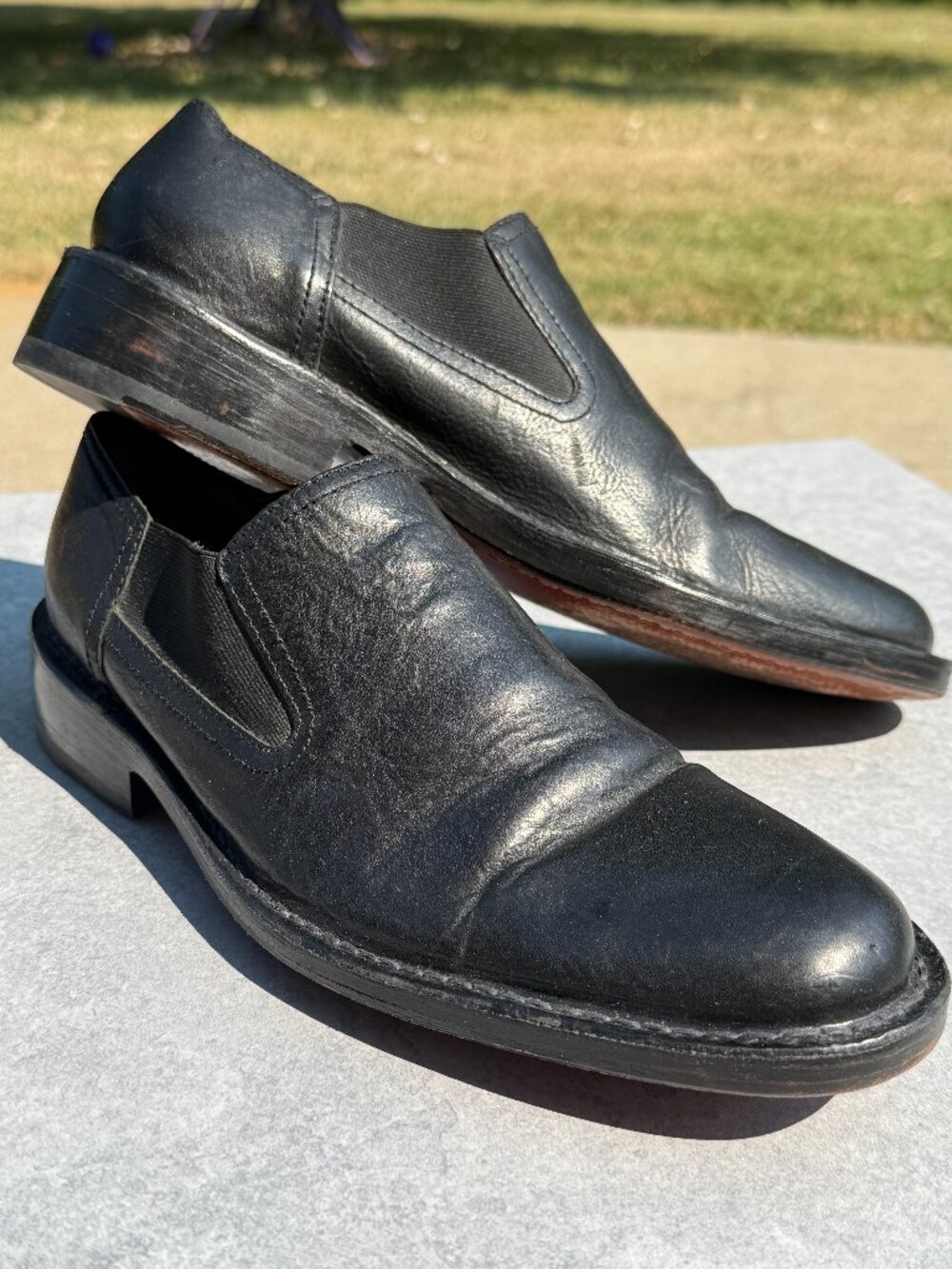 Cole Haan Mens 12 Black Leather Slip On Loafers Quiet Luxury Officecore Y2K 4173